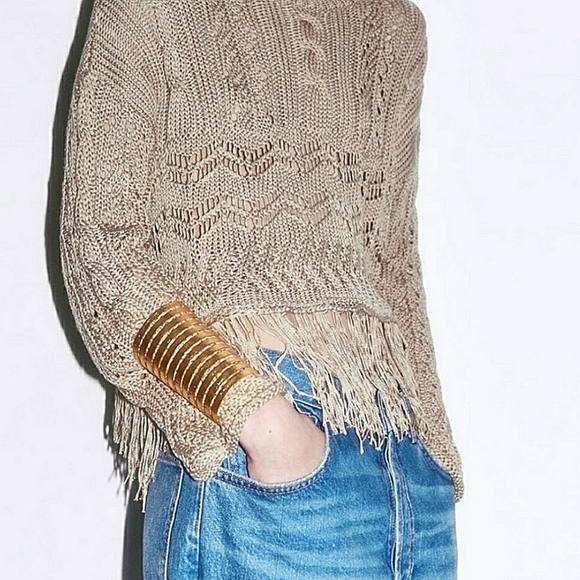 NWT Limited Edition Zara Gold Textured Cuff Bracelet Bohemian Hippie Festival - Picture 11 of 11